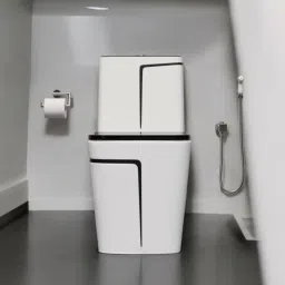 lurexa C/T01 Premium Quality White commode with Black Finishing Line and Round Flush Button Western Commode image 2