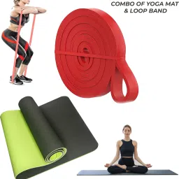 QUlCKFlT 6MM TPE Yoga Mat Purple with 13MM Power Loop Band For Gym and Yoga Pink 6 mm Yoga Mat-image-43