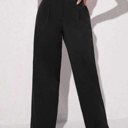 next one Women Loose Fit Black Lycra Blend Trousers-picture-47