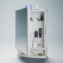 Strong and Heavy Rich Look Storage Cabinet with Mirror White Wall Shelf Polypropylene Wall Shelf-image-33
