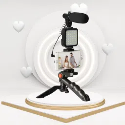 FRONY Video Kit with Tripod, LED Lights and Wireless Microphone Setup For VloggingR255 Tripod-17