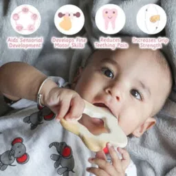 shreeja shilpcraft Natural & Safe Teething Toy for baby Teether and Feeder image 2