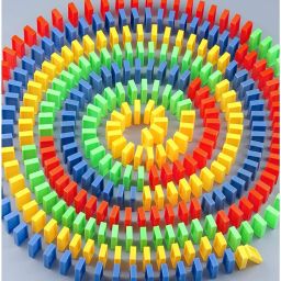 Unbreakable Dominoes Building Blocks Set for 3-8 Years Old Kids Boys & Girls & 100 Piece,Multi Color-10