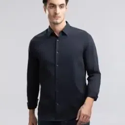 Satin Two Tone French Placket Shirt-image-82