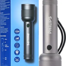 5 Mode Flashlight, 3500mAh Li-ion Battery, 1500 lm, IP55, SFL6166R/56 Aluminium Torch-5