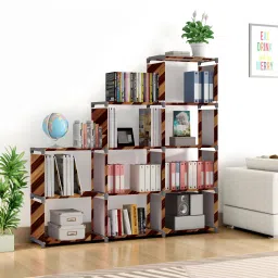 Multipurpose Collapsible Bookshelf 9 Racks Book Stand Almirah for Home & Kids Metal Open Book Shelf-image-73
