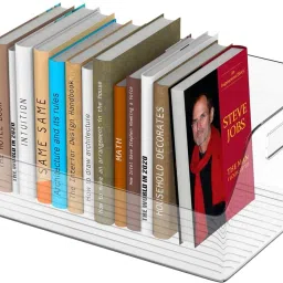 Elegant Book Shelf - Perfect Book Organizer for Home Library - Sturdy Bookshelf Plastic Semi-Open Book Shelf-0