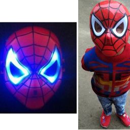 Spider Mask with Led Light - Realistic Design Superhero Mask for Kids Party Mask-image-23