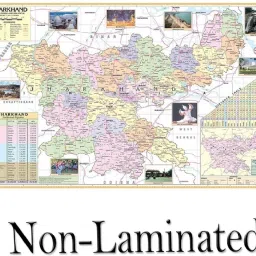 JHARKHAND MAP size : 100x70 Centimeter (40"x28" inch) With Fact & Figures Area, Population, Distance between major cities, Etc. Update : OCT 2020 Paper Print-image-54