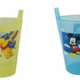 Plastic Wave Sipper lass For kids feeding with in Built Straw-picture-19