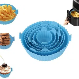 Air Fryer Silicone Pot 6 pcs with Ear Handles, Silicone Pot Liner NGB09 Air Fryer-image-63