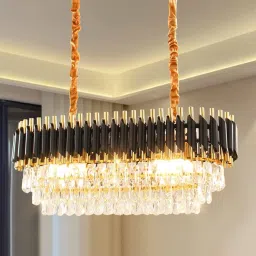 800x350 MM Gold Black Crystal Pendant Chandelier Ceiling Lights Hanging Ceiling Light Ceiling Lamp-24