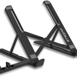 Worldwise Adjustable Anti-Slip Laptop Stand, Foldable, Portable, with Mobile Stand Plastic Desk Stand Laptop Stand with Adjustable Height Compatible with 40 - 44cm Laptops-image-2