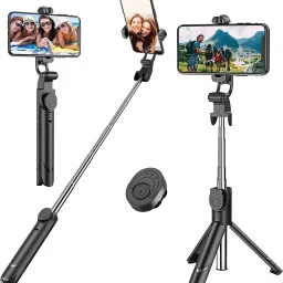 ZOKMOB Travel Video Stand XT02 Wireless Integrated Folding Tripod Mobile Selfie Stick Monopod, Tripod, Tripod Kit-image-1