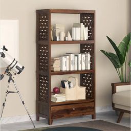 woodsworth from pepperfry Chadov Sheesham Wood Bookshelf In Provincial Teak Finish-picture-2