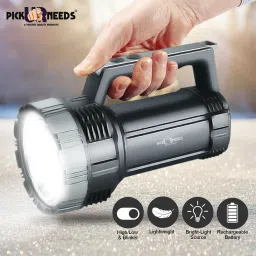 pick ur needs Long Range Search Torch with Multi-Functional Rechargeable(Lithium) 1 Km 10 hrs Torch Emergency Light image 2