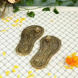 imli street Charan Paduka Gold Brass Idol-picture-5