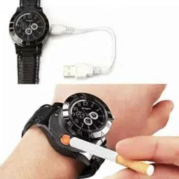 play run Lghter Watch For Smoking For Men & Boys | Lighter Watch For Cigarettes Fancy | Smart Watch 2 in 1 Electronic Cigarette Lighter Rechargeable Cigarette Lighter Electric Watch With USB Data Cable Cigarette Lighter image 3