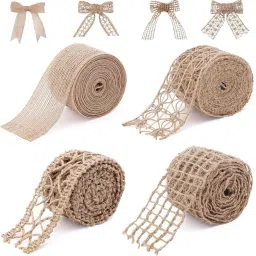 Jute Burlap Ribbon, 4 Rolls 6.6ft Jute Rope for Craft, Creative DIY ribbons-image-60