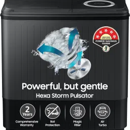 9.5 kg 5 star,Air Turbo Drying Semi Automatic Top Load Black, Grey-12