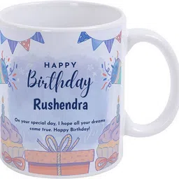 giftuation Happy Birthday Rushendra / Gift for Birthday Ceramic Coffee Mug-picture-39