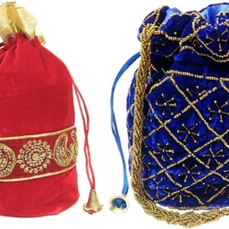athizay Women Red, Gold, Blue Potli-picture-33