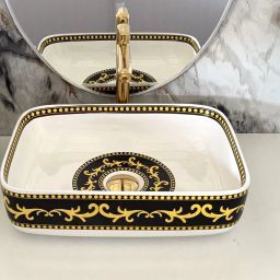 ELEGANCE BATH Moroccan Design Wash Basin (L45XW33XH13CM) 3F 001 Table Top Basin-image-25
