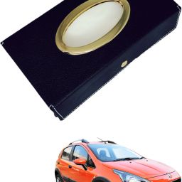 Chrom-Black Tisue Box Leatherete-743 Vehicle Tissue Dispenser-image-96