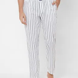 Comfortable Pajama 100% Cotton with Side Pocket striped WHITE, Men Pyjama-image-2