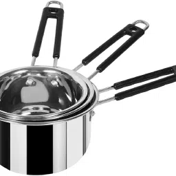 Stainless Steel Salad Bowl SS-05 Stainless Steel (22 Guage, Heavy Material) Sauce Pan / Milk - Tea PAN 3 pcs Combo Set Capacity:- 1, 1.5, 2 Liter Sauce Pan 15.5 cm, 17 cm, 18.5 cm Diameter (Non-Stick) Cookware Set Stainless Steel Base Sauce & Milk pan, Sauce and Milk Pot, Tea & Coffee Pan with PVC Grip Handle, Sturdy Shape for Unique Look Stainless Steel Sauce Pan/Milk PAN/Tea PAN/Tapeli/Patila/Bhagona-image-19