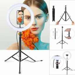 ZAXART 10 Inch Ring Light With Stand With Tripod Stand 3 Modes Ring Flash image 5