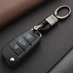 CONTACTS Black Leather & Metal Key chain-image-90