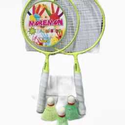 Kids Badminton Kit 2 Racquets & 3 Shuttle Cocks-14-Bright Green Badminton Kit-17
