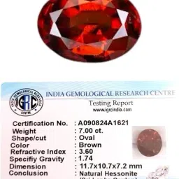 Natural Ceylon Srilankan Hessonite Gemstone Regular Oval Crystal Stone-28