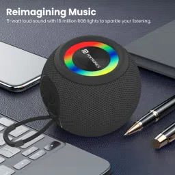 Portronics Resound Wireless with LED Lights, In-built FM Radio 5 W Bluetooth Speaker image 2