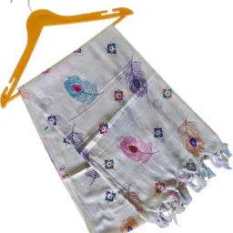 Pure Cotton Printed White Women Dupatta-image-21