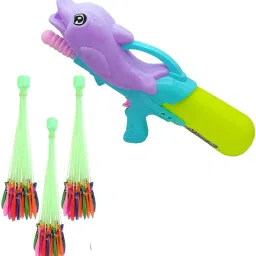 Dolphin Pressure 15 inch Water Pichkari Holi Party(1 Pichkari+3 Magic Ballloon) Water Gun-image-39