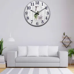 olive tree Flowers 12 Inches Classic Wooden Clock-picture-3