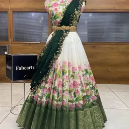 fabcartz Self Design Semi Stitched Lehenga Choli-picture-36