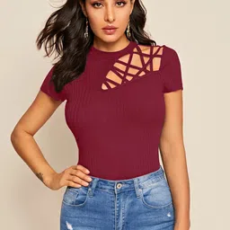 Stylecast X Slyck Round Neck Cut Out Top-image-73