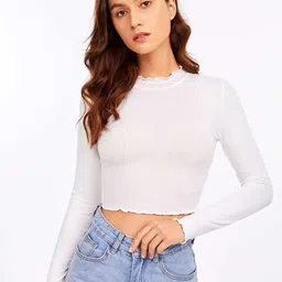Stylecast X Slyck Ribbed High Neck Long Sleeves Fitted Crop Top-picture-43