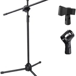 New Microphone Stand Professional Swing Boom Floor Stand Microphone Holder Flexible Stage Tripod For Studio Recording Suspension Scissor Arm Clamp Speech Bracket Condenser Desktop Voice Adjustable Collapsible, Microphone Stand, Studio Microphone Stand, Recording Mic Stand, ( Metal Stand NB-200 )-11