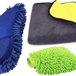 1 Microfiber Sponge, 1 Heavy Mircrofiber cloth, 1 Glove Combo-picture-28
