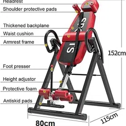 iris Fitness Heavy Duty Inversion Table with Headrest Foldable Steel, Foam Inversion Table image 2