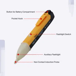 V3 High Non Contact Voltage Detector/Tester Pen 90-1000V with Flashlight & Sound Analog Voltage Tester-17