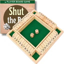 Shut The Box Wooden Board Game for Kids & Adults – 4-Sided Dice Game with 2 Dice Educational Board Games-24