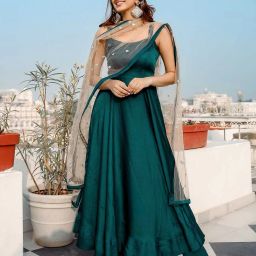 Art Silk Stitched Flared/A-line Gown-image-49