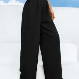 dockstreet Women Solid Black Track Pants-picture-19