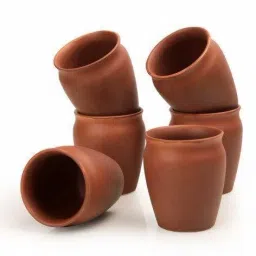 Pack of 6 Ceramic Handmade Clay Kulhad Tea Cups-Set of 6 (Brown)-picture-2