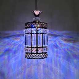 hybrix LED 9 Watt K9 Crystal Ceiling Lamp, Golden, 7 Colors Light by Switching On/Off, Chandelier Ceiling Lamp image 2